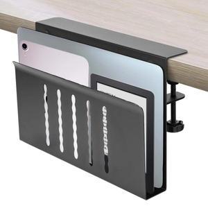 책상 옆 보관 정리함 테이블 선반 위 노트북 거치대 클램프 드릴 없음 마운트 사무실 랙