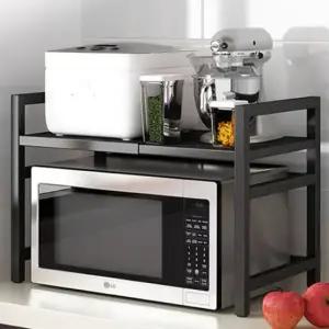 폭조절 높이조절 렌지대 2단 오픈형 오븐 밥솥 전자레인지 주방 선반 수납장