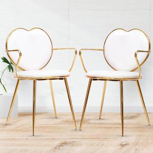 식탁 의자 2P 세트 하트 카페 인테리어 화장대 다이닝 체어