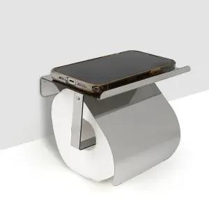 스테인레스 거치대형 화장실 휴지걸이 무타공 휴대폰선반휴지걸이 두루마리휴지걸이 접착형휴지걸이