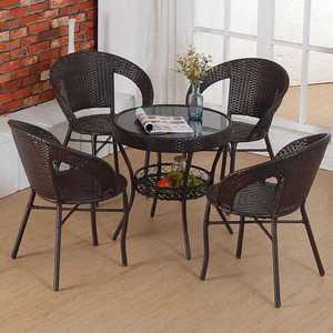 라탄야외의자 4인용 테이블세트 포함 의자4개 야외용