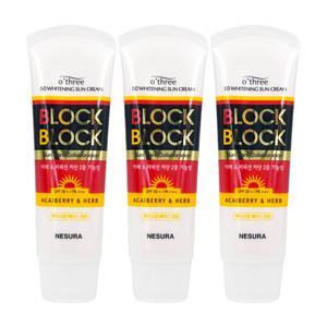 오뜨리 블록앤블록50 화이트닝 선크림80g x3개 SPF50+