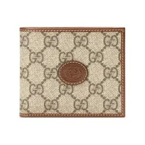 25SS 구찌 남성 인터로킹 GG 수프림 캔버스 반지갑 베이지 671652 92TCG 8563