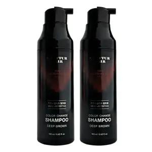 꾸띄르 헤어 시즌4 스킨락토7714 염색샴푸 딥브라운 190ml 2개 컬러체인지샴푸 진갈색