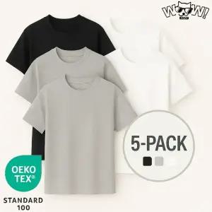 [와우코지] 30수 5장 무지 라운드 오코텍스인증 빅사이즈 남녀공용 기본 반팔 티셔츠