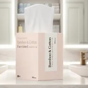 휴홈 일회용 수건대용 뱀부앤코튼 페이스타올 80매 2개