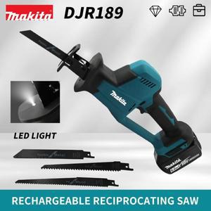 Makita  왕복 톱 DJR189 브러시리스 18V 배터리 톱날이있는 목재 금속 파이프 절단 전기 톱 전동 공구
