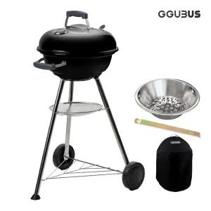 꾸버스 바베큐그릴 하이엔드 애플43 (숯통+커버SET) 야외용 숯불 BBQ 펜션 캠핑 화로대