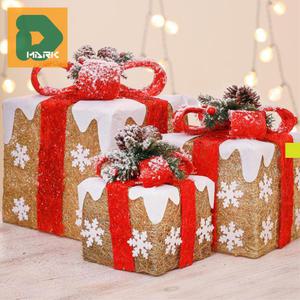 크리스마스상자 3P 서프라이즈 크리스마스 선물 박스 성탄절 외부 트리장식 꽃 용품 모형 실내 행사 데코
