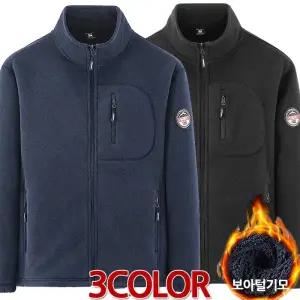 남성 가을겨울 HALF MOON 반달 지퍼포켓 폴라 플리스 보아털 기모 후리스 점퍼 3칼라/2