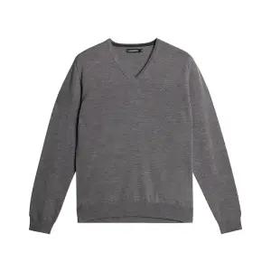 리만 메리노 브이넥 스웨터 그레이 FMKW09642 9363