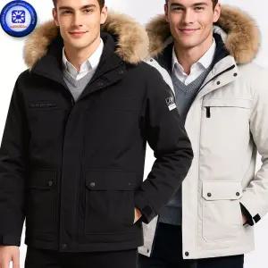 남성 가을겨울 테라 K 아웃도어 팔패치 따뜻한 화이트 덕다운 패딩 탈부착후드 점퍼 3칼라/3