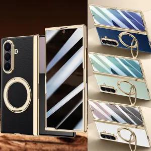 갤럭시 z폴드7 폴더7 마그네틱 맥세이프  링 그립 스탠드 풀커버 사생활 보호 슬림 가죽 힌지 커버 케이스