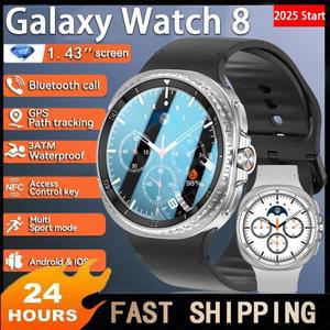 갤럭시 워치 8 울트라 클래식 GPS 나침반 NFC 스마트워치 46mm 클론 버전 AMOLEL BT 통화 3ATM 갤럭시 7 업