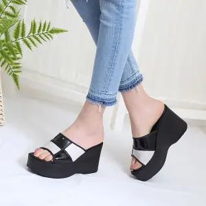 여성 통굽 편한 슬리퍼 데일리 실내화 10cm 2컬러