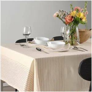 이케아 빕스타르 식탁보 줄무늬 레드내추럴 150x150cm 식탁장식 테이블장식 주방소품
