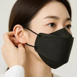 브레스 KF94 마스크 25매입 대형 화이트 블랙 숨쉬기편한