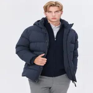 헤지스 남성 24FW [스테디셀러] 네이비 탈착후드 다운 패딩점퍼 WHJU4D501N2