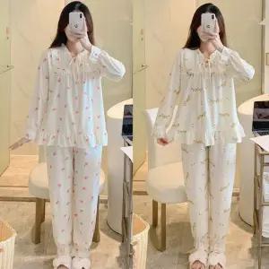 프릴리본파자마 여성 잠옷 세트 여자 실내복 수면 프릴 파자마 홈웨어 귀여운잠옷