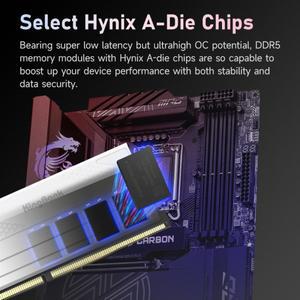 KingBank 화이트 CL28 하이닉스 A 다이 메모리 DDR5 32GB 6000MHZ 램 UDIMM 듀얼 채널 컴퓨터 데스크탑 PC