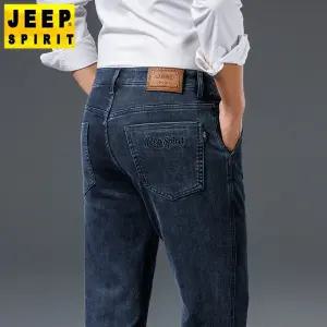 JEEP SPIRIT 가을 겨울 남자 청바지 스판 일자 와이드 빅사이즈