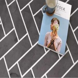 MAGICCLEAN 헤링본 극세사 카페트 러그 그레이100X150