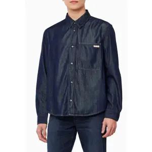 [롯데백화점]캘빈클라인 남성 레귤러핏 린스블루 데님 셔츠 J326584