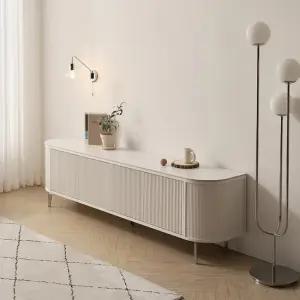 나무뜰 템스 라운드 템바보드 세라믹 수납 거실장 2000 CNG902C (착불)