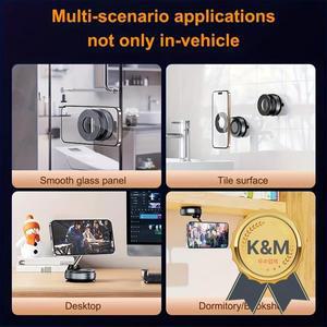 초강력 자석식 차량용 핸드폰 거치대 (360도 회전) ° 및 접이식 디자인 조절 가능한 암이 있는 진공 흡착