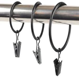 10P 커튼링 집게 블랙 압축봉집게고리