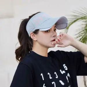 여자썬캡 골프선캡모자 테니스 러닝 창조절기능 2중창 마라톤썬캡 그레이