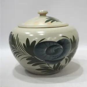 도자기 요강 목단 가마 백자 녹색 옛날 복 요강 돈단지