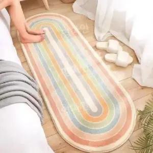 직사각형 러그 침대옆 좁은 침대밑 카페트 해바라기 라이트