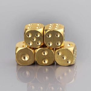 1pc 솔리드 폴리 쉬드 황동 주사위 20mm 금속 큐브 포커 바 게임 선물