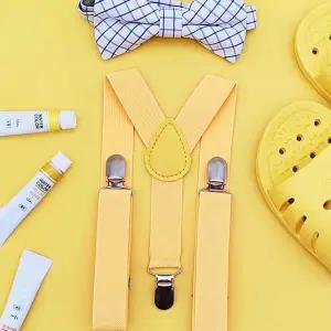 어린이 아동멜빵 서스펜더 키즈멜빵 컬러 노랑