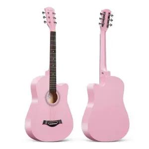 핑크기타 초보자용 어쿠스틱 기타 38인치 입문용