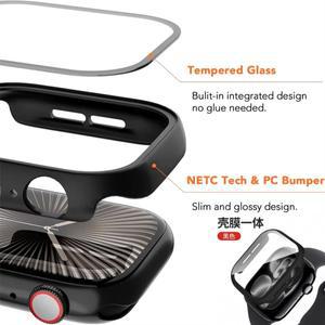 애플 워치 시리즈 11 10 9 8 7 6 5 SE 46mm 45 41MM 액세서리 스크린 프로텍터 커버용 강화 유리 케이스 2