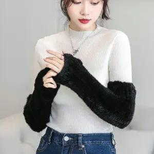 밍크 팔토시 장갑 겨울 모피 소매 따뜻한 커프스 여성