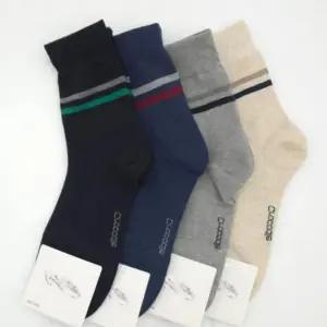5켤레 양말 남성 캐주얼 긴 중목 배색두줄 국산