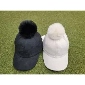 [젝시오] 2022년 여성 폼폼 골프모자 방한모 GAH-21025i 던롭코리아 (블랙,화이트)