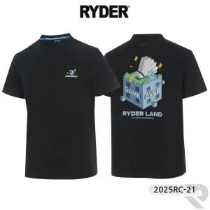 라이더 배드민턴 티셔츠 반팔 상의 남녀공용 반팔티 코튼라이크 오버핏 블랙 2025RC-21
