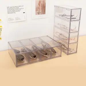 투명 서랍형 다용도 정리함 4칸 사무실 책상 소품 정리함 다용도정리함