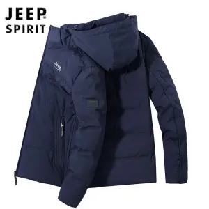 JEEP SPIRIT 남자 겨울 캐주얼 도톰 다운 점퍼 방풍 후드 덕다운 야상