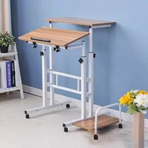 책상 테이블 오크 조립식 높이조절 고부 스탠딩 각도