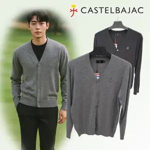 [모다아울렛][까스텔바작]남성골프웨어 니트 골프 라운딩 필드 겨울 V넥 가디건