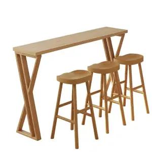 원목바테이블 카페 인테리어 테라스 홈바 원목 바테이블