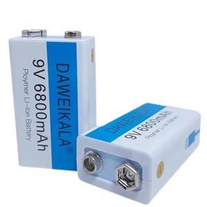 1-12PCS Daweikala 6800mAh 9V 리튬 이온 배터리 6F22 충전식 마이크 멀티 미터 RC 장난감 온도 총