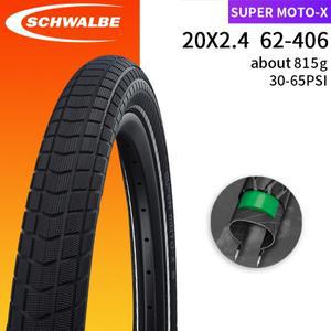 SCHWALBE SUPER MOTO-X 20x2.40 자전거 타이어 5 레벨 3mm 찌르기 방지 레이어 67EPI 62-406 와이드 20 인