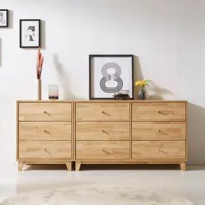 퍼스웰 그린 1800고무나무원목 LPM 3단와이드서랍장세트(GB_011)