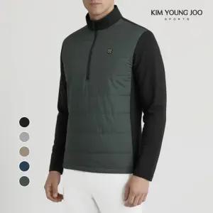 김영주스포츠 남성 패딩기모티셔츠 골프티셔츠 겨울 방풍 발열 등산 반집업 KRMT6132